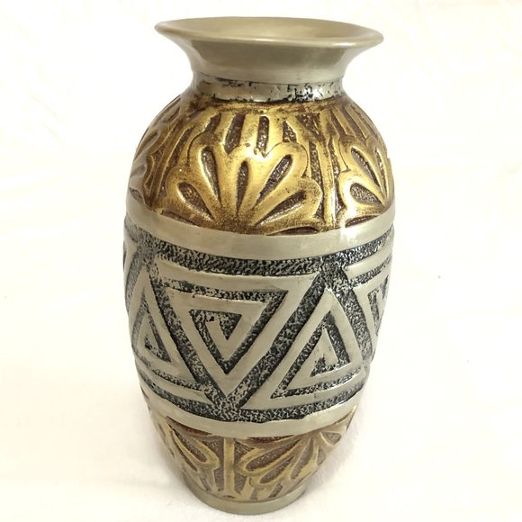 CERAMIC EMBOSSED VASE - Picture 1 of 3